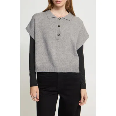 Ichi Ihalize Knit Polo In Gray
