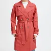 Ichi Ihelova-ja Trench Coat In Mineral Red In Red