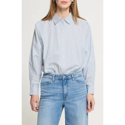 Ichi Ihjadeline Striped Button-up Shirt In Blue