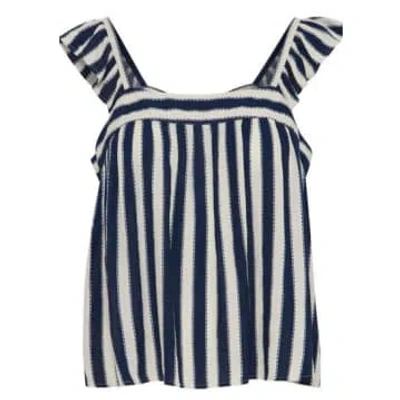 Ichi Ihmarrakech Top (strappy Frill In Blue