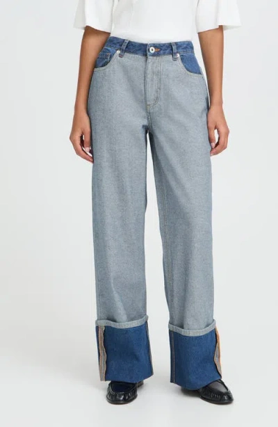 Ichi Ihmianna Two-tone Jeans In Blue