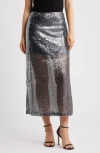 Ichi Ihprinca Sequin Skirt In Metallic