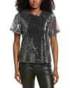Ichi Ihprinca Sequin T-shirt In Gray