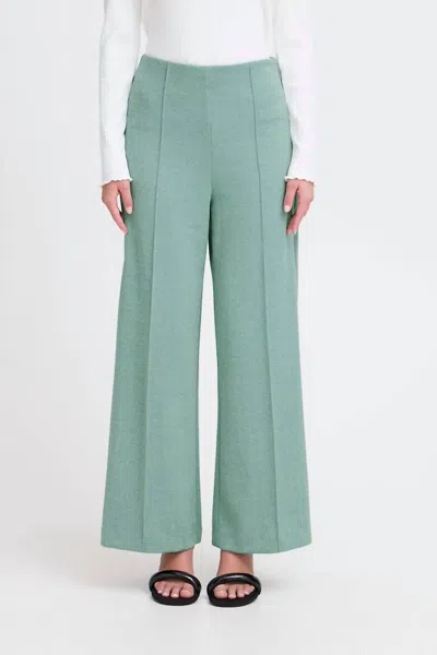 Ichi Kate Jacquard Pant In Beryl In Green