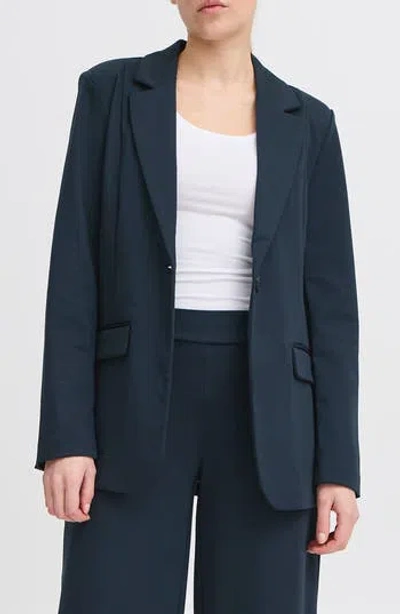Ichi Kate Long Blazer In Green