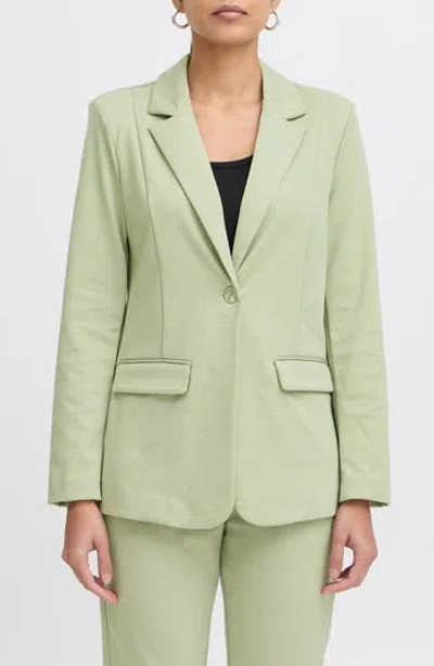 Ichi Kate Long Blazer In Green