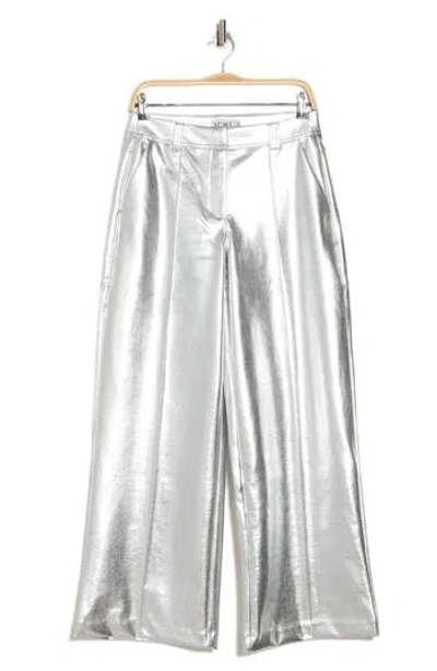 Ichi Kate Metallic Pants In Silver