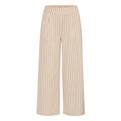 Ichi Kate Trousers Nomad Stripe In Neutral