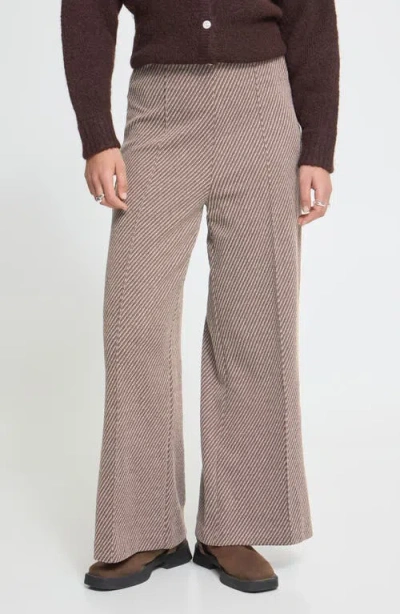 Ichi Kate Twillish Wide Leg Pants In Java/almond Milk
