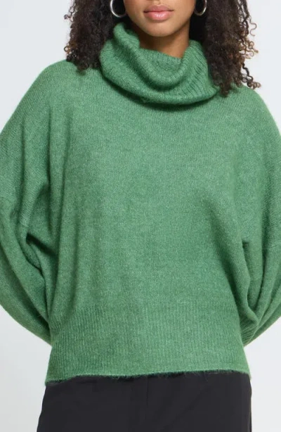 Ichi Knit Turtleneck Sweater In Green