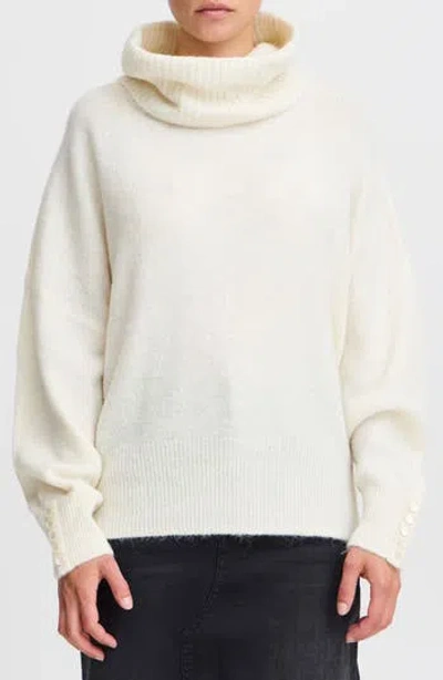 Ichi Knit Turtleneck Sweater In Gray