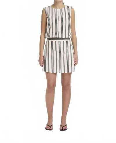 Ichi Leanna Sho Striped Skorts In Multi Stripe In White