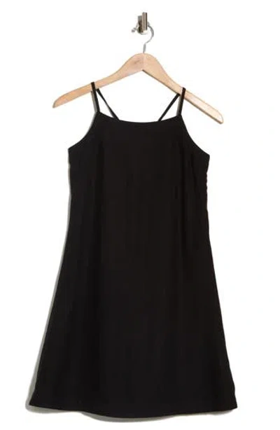 Ichi Linen Blend A-line Dress In Black