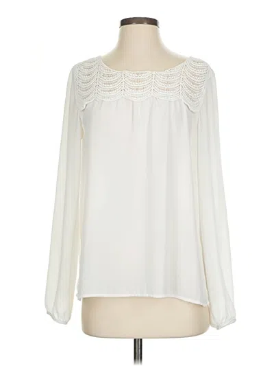 Pre-owned Ichi Long Sleeve Blouse In White
