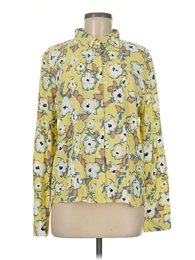 Pre-owned Ichi Long Sleeve Blouse In Yellow