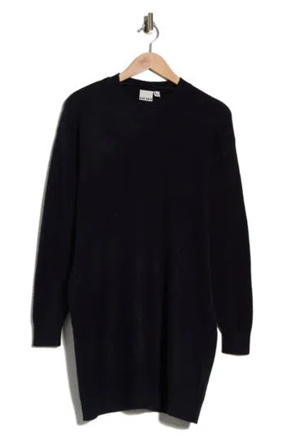 Ichi Long Sleeve Sweater Dress In Black