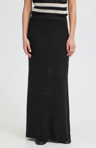 Ichi Maxi Sweater Skirt In Black