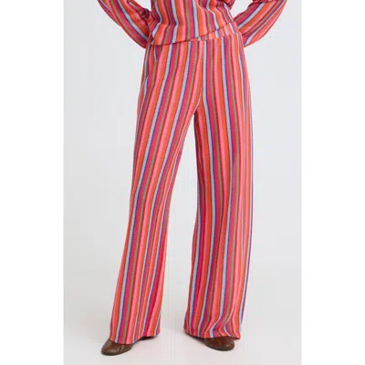 Ichi Multicolor Stripe Wide Leg Pants