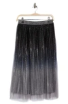 Ichi Ombré Pleated Skirt In Black