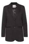 Ichi Oversize Notch Lapel Blazer In Black