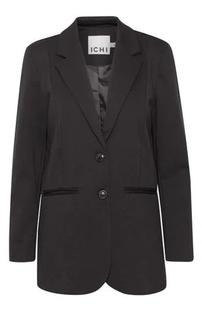 Ichi Oversize Notch Lapel Blazer In Black