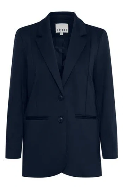 Ichi Oversize Notch Lapel Blazer In Black
