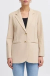 Ichi Oversize Notch Lapel Blazer In Brown