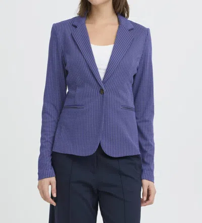 Ichi Pinstripe Fitted Blazer In Blueprint
