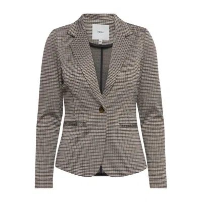 Ichi Blazer Checkered In Beige