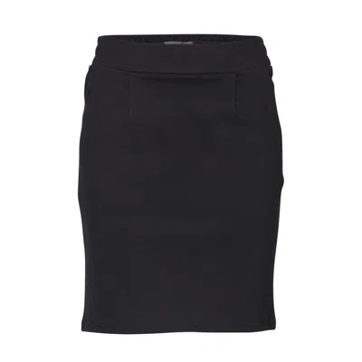 Ichi Black Polyester Skirt