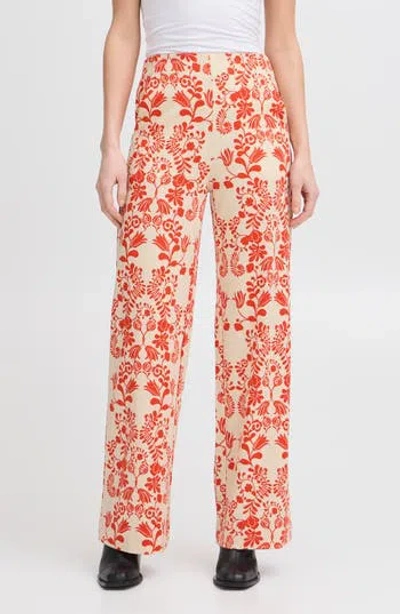 Ichi Printed Wide Leg Pants In Fiesta Flower
