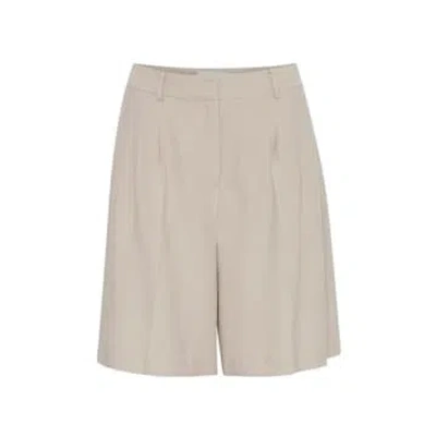 Ichi Rivaly Oxford Tan Shorts In Neutrals