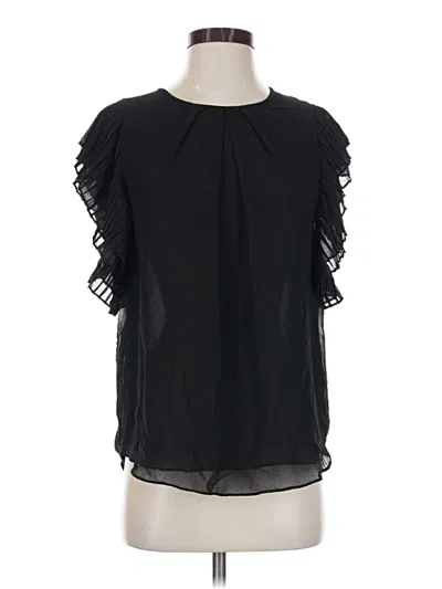 Pre-owned Ichi Short Sleeve Blouse In Black