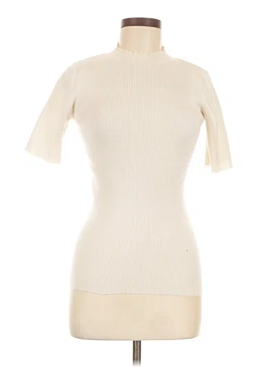 Pre-owned Ichi Short Sleeve Turtleneck In White
