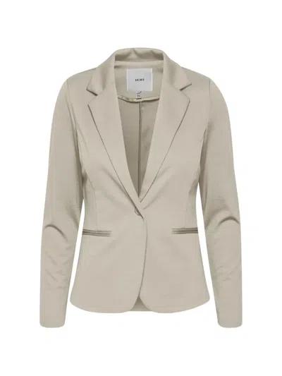 Ichi Single-breasted Notched-lapel Blazer In Gray