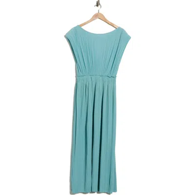 Ichi Smocked Maxi Dress In Blue