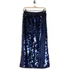 Ichi Sparkle Sequin Maxi Skirt In Maritime Blue