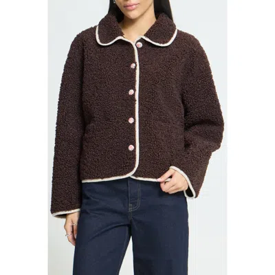 Ichi Teddy Cropped Jacket In Multi