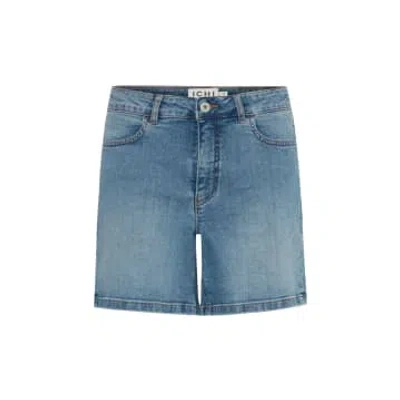 Ichi Twiggy Denim Shorts-light Blue Washed-20120673