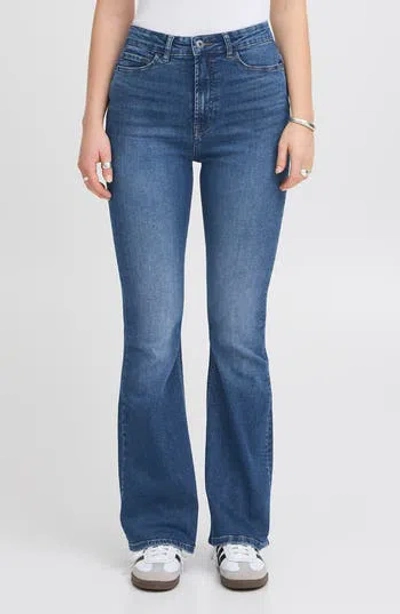 Ichi Twiggy Flared High Waist Jeans In Blue