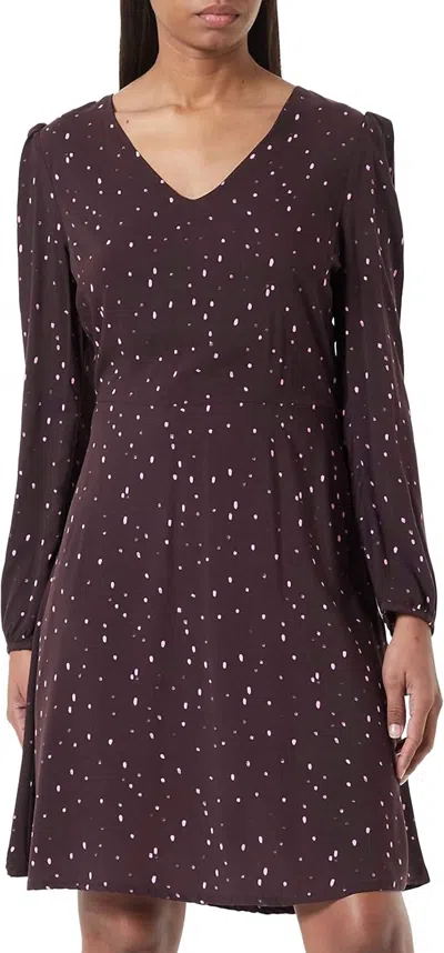 Ichi Vera Dress In Coffee Bean Dot In Multi