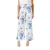 Ichi White Viscose Pant In Multi