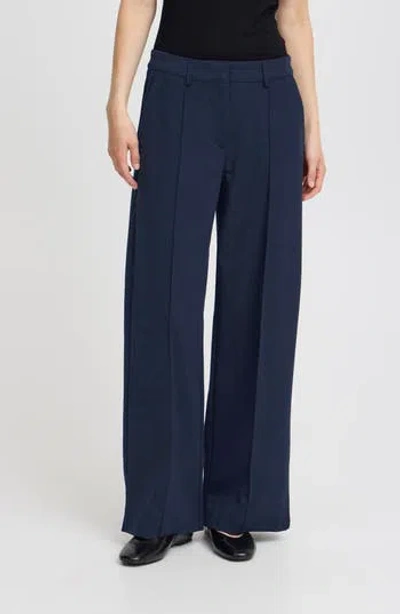 Ichi Wide Leg Pants In Black