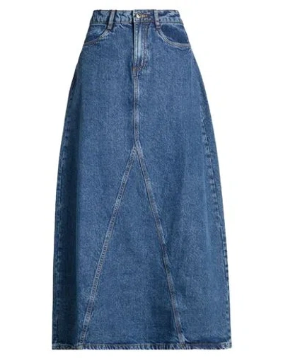 Ichi Woman Denim Skirt Blue Size 6 Cotton