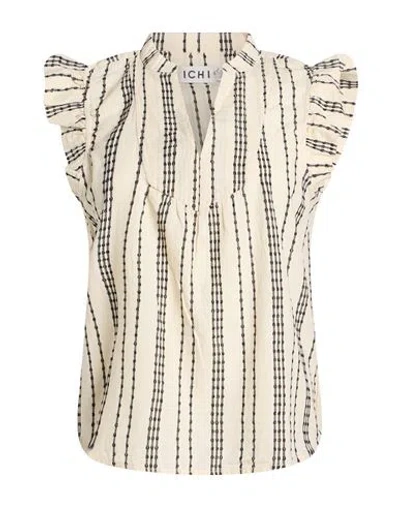 Ichi Woman Top Cream Size 8 Cotton In Neutral