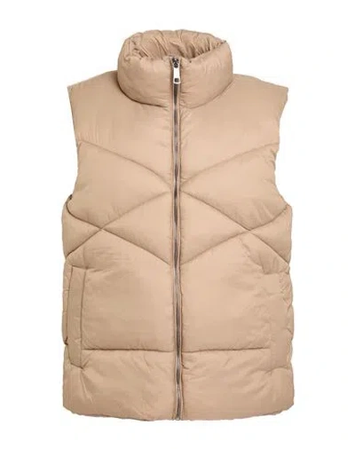 Ichi Woman Vest Beige Size L Nylon, Recycled Nylon In Neutral
