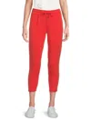 Ichi Women's Drawstring Cropped Pants In Poppy Red