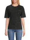 Ichi Women's Drop Shoulder Graphic T-shirt In Black