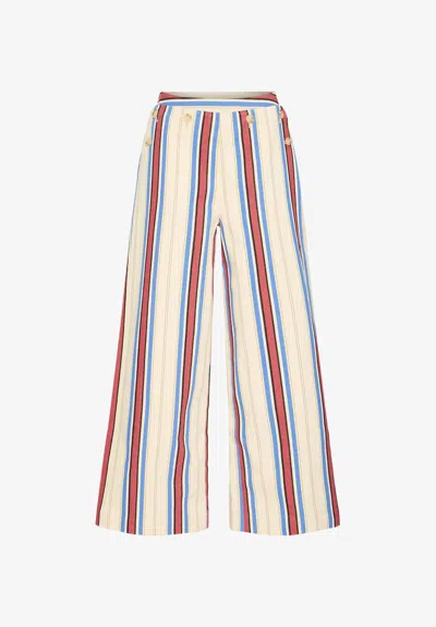 Ichi Women's Fania Jeans In Blue/red/cream In Multi