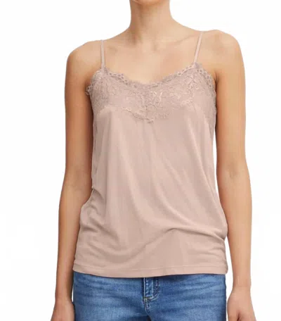 Ichi Women's Jersey Top In Rose Dust In Brown